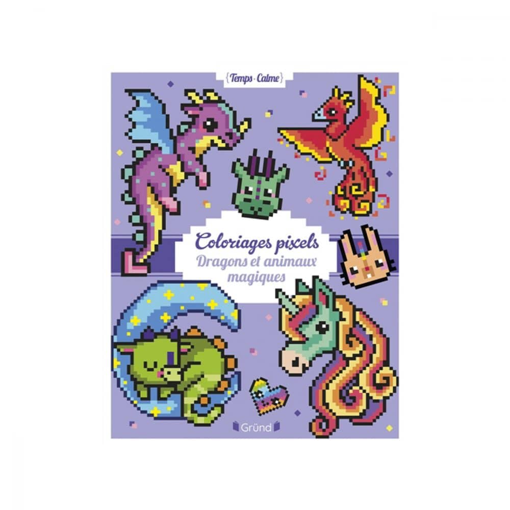 Coloriages pixels Dragons et animaux magiques