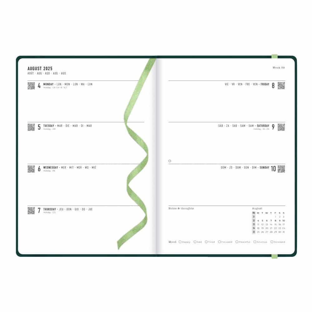 Blueline Agenda académique 2025-2026 hebdo abeilles forêt – Image 2