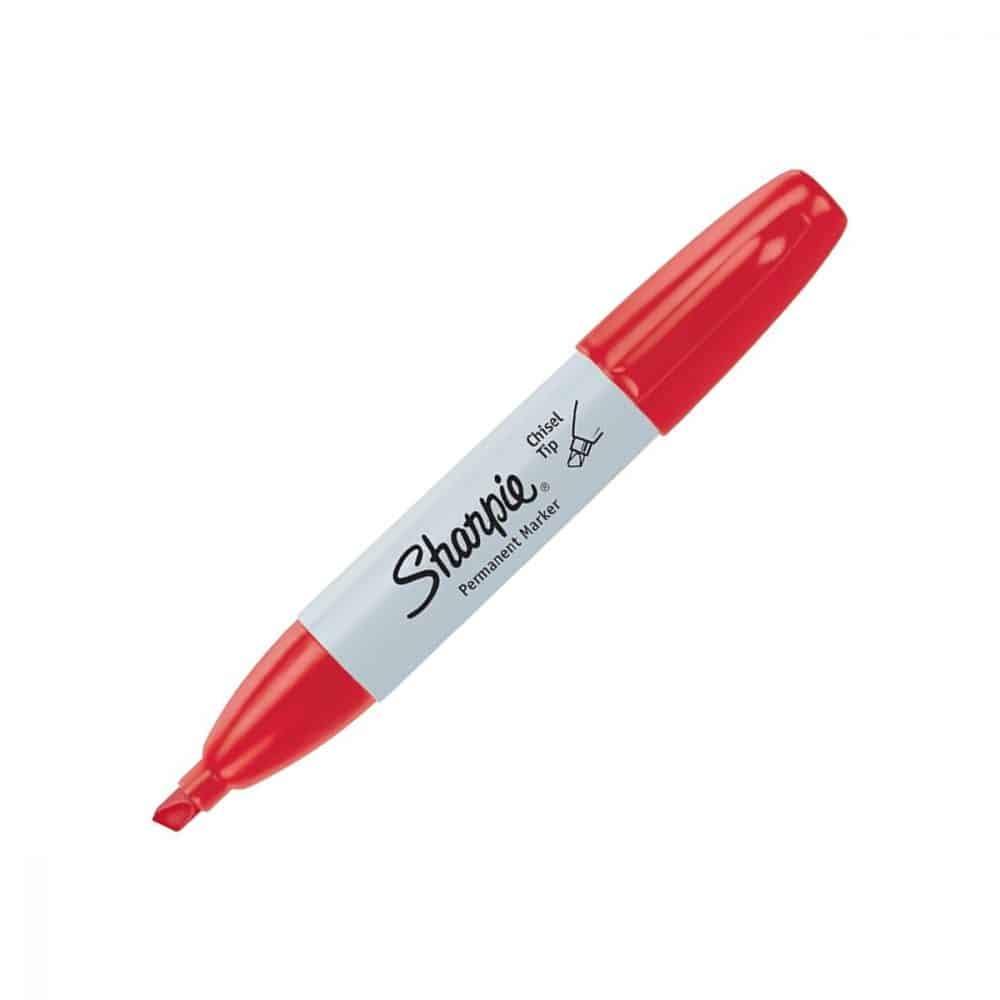 Marqueur permanent Sharpie biseauté rouge