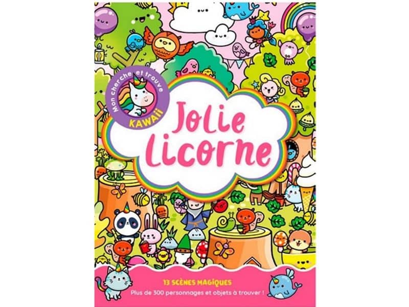 Jolie Licorne Mon cherche et trouve Kawaii