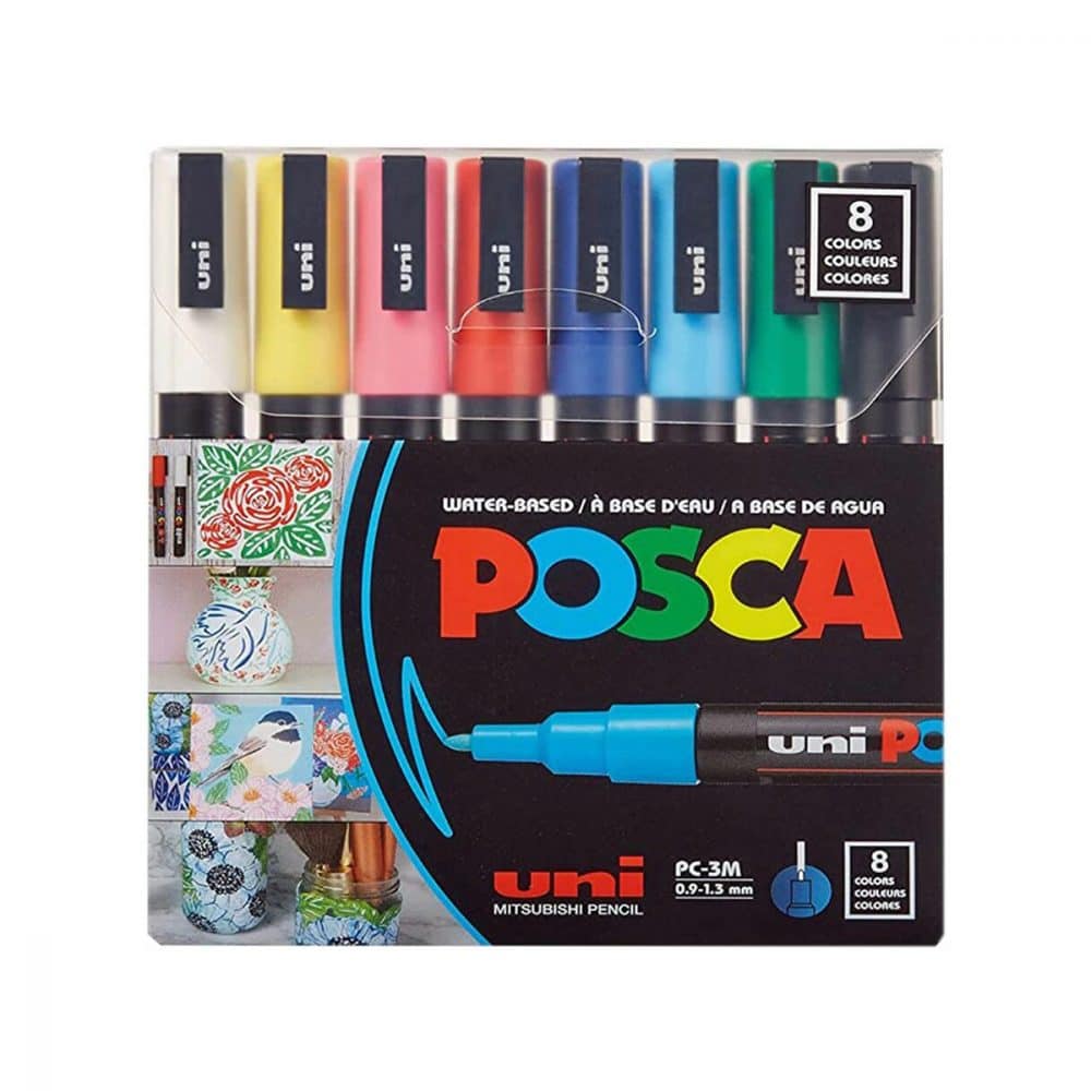 Marqueurs POSCA - ensemble de 8 - pointe fine