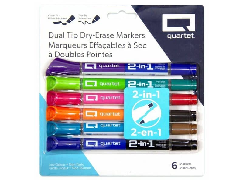 Quartet - 6 Marqueurs effaçables doubles pointes ogives