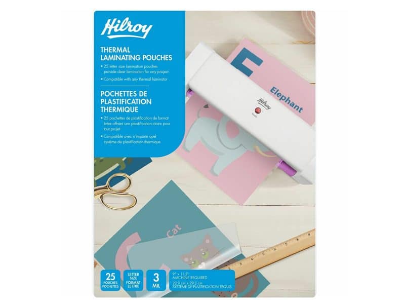 Pochettes de plastification Hilroy 3 mil format lettre (25)