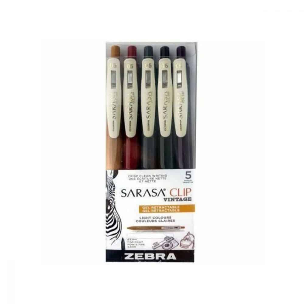 Stylos à encre gel  Zebra Sarasa Clip couleurs vintage