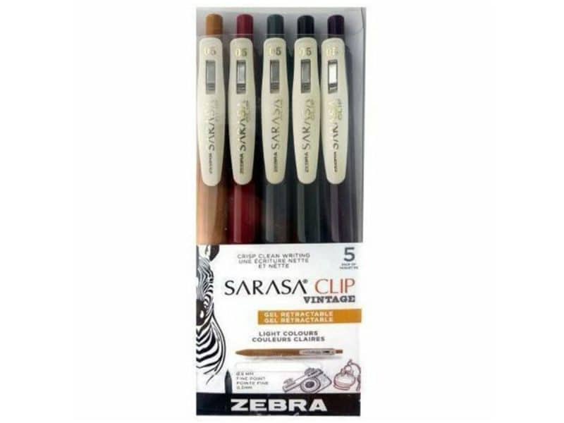 Stylos à encre gel  Zebra Sarasa Clip couleurs vintage