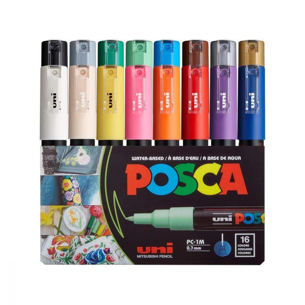 Uniball - 16 Marqueurs de peinture Posca pointe fine ogive