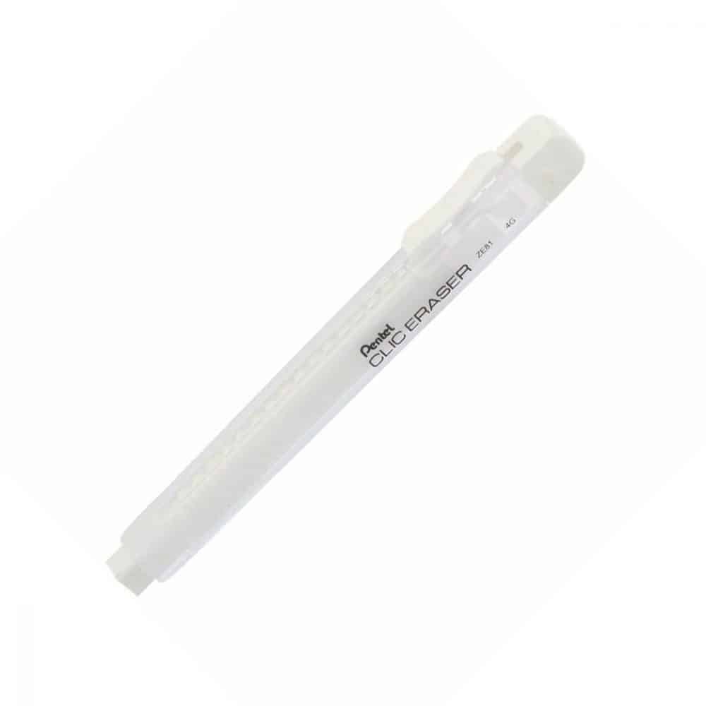 Crayon efface Pentel Clic Eraser - blanc