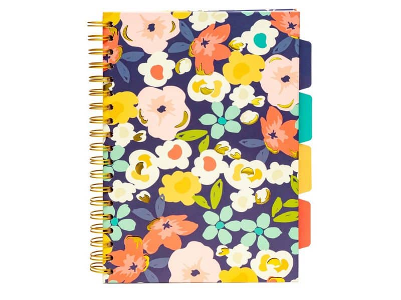 Carpe Diem Cahier spiral 5 Onglets Fleurs - Pukka Pads