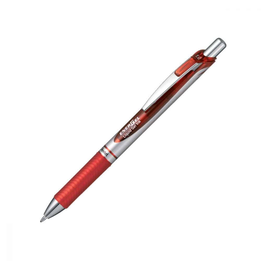 Stylo retractable Pentel Energel 1.0 rouge