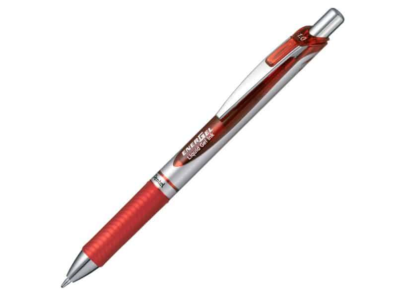 Stylo retractable Pentel Energel 1.0 rouge