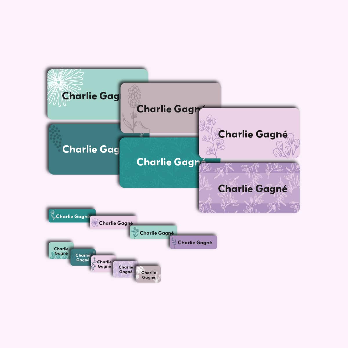 Ensemble d'étiquettes personnalisées botanique simple