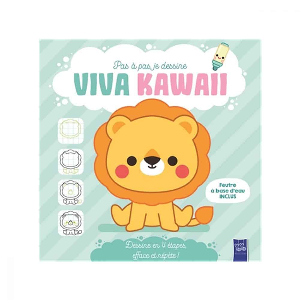 Pas à pas, je dessine Viva Kawaii Lion