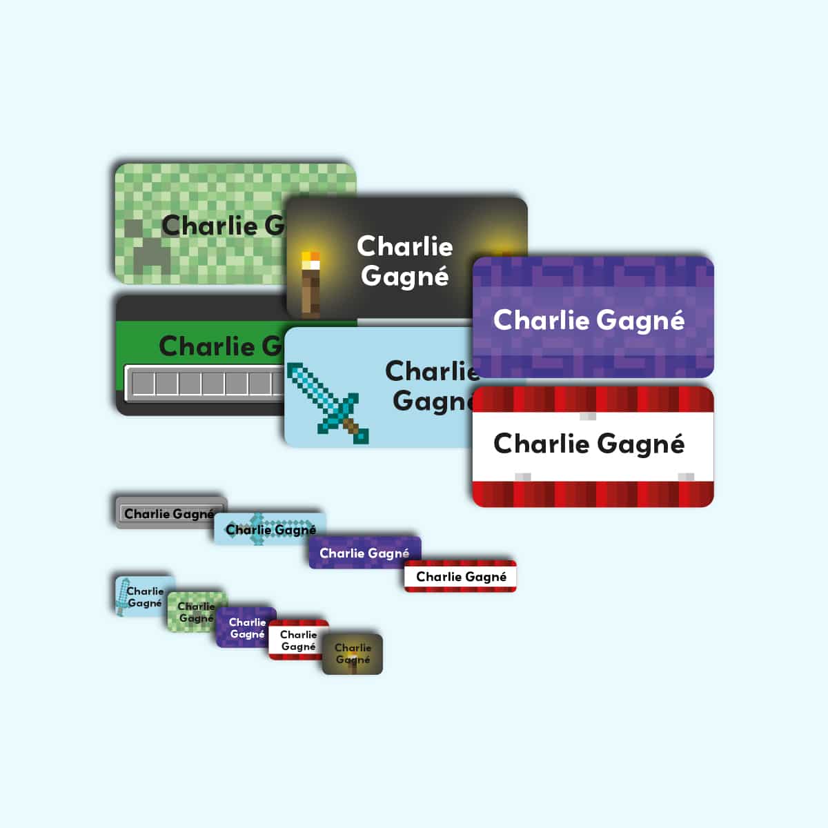 Ensemble d'étiquettes personnalisées jeu vidéo simple