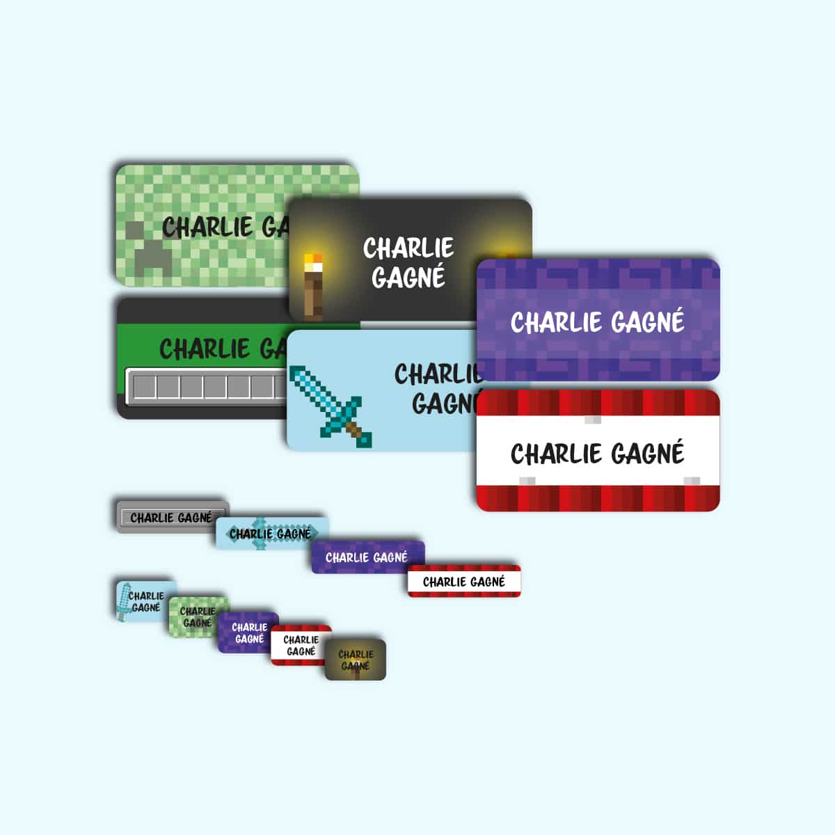 Ensemble d'étiquettes personnalisées jeu vidéo funky