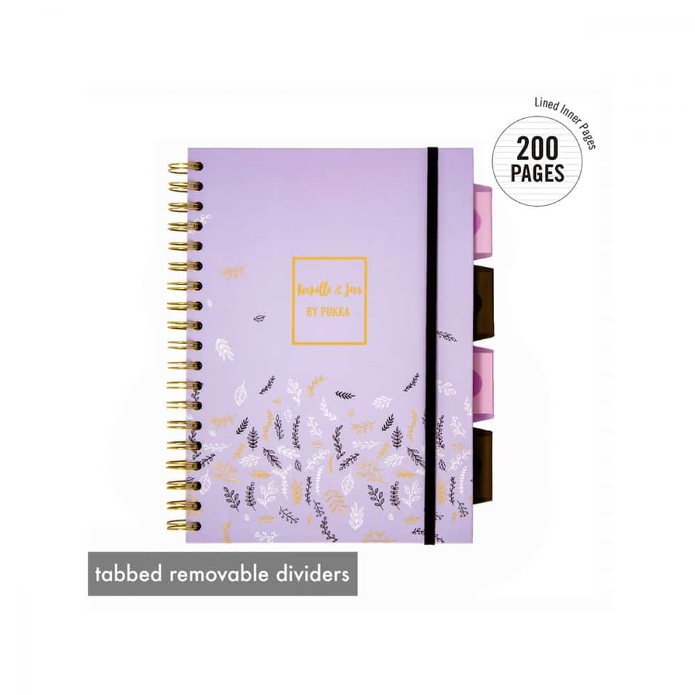 Rochelle & Jess Cahier de projet 5 onglets Lilas- Pukka Pads