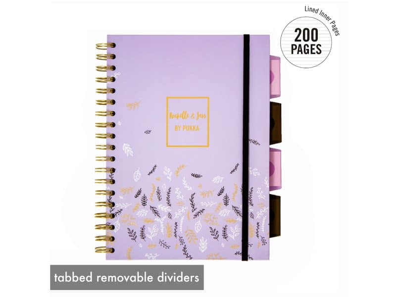 Rochelle & Jess Cahier de projet 5 onglets Lilas- Pukka Pads