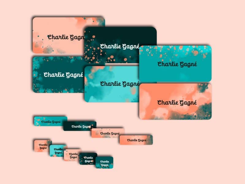 Ensemble d'étiquettes personnalisées splash cursive