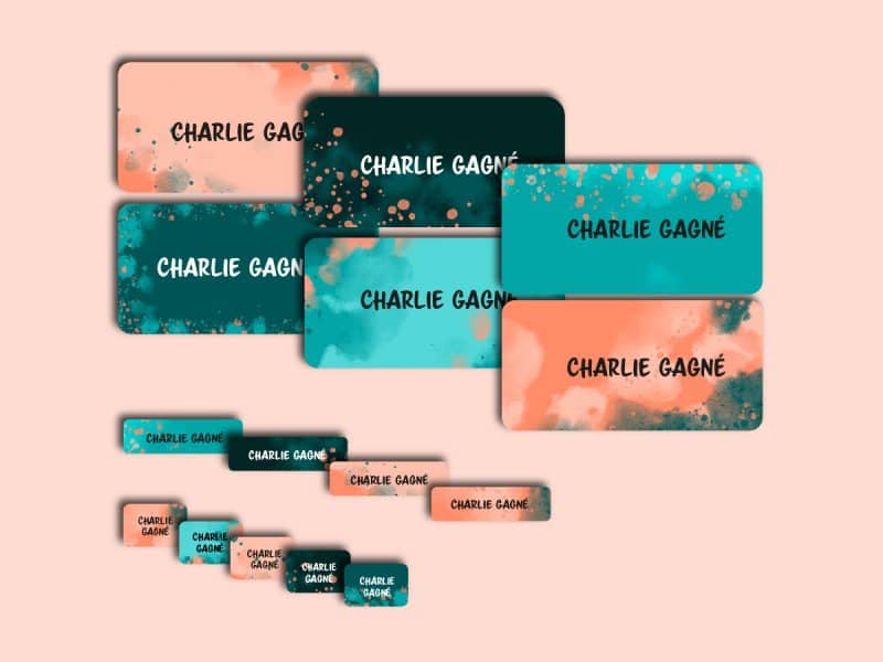 Ensemble d'étiquettes personnalisées splash funky