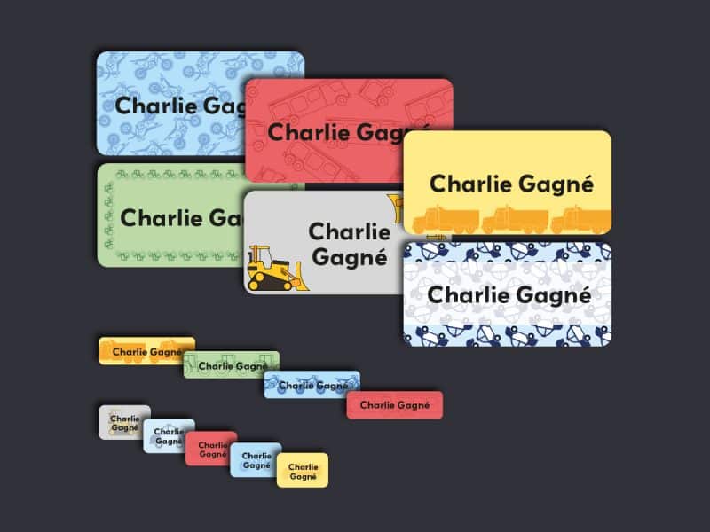 Ensemble d'étiquettes personnalisées véhicules simple