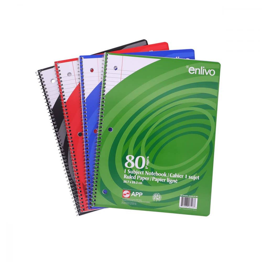 Cahier spirale ligné Enlivo 80 pages