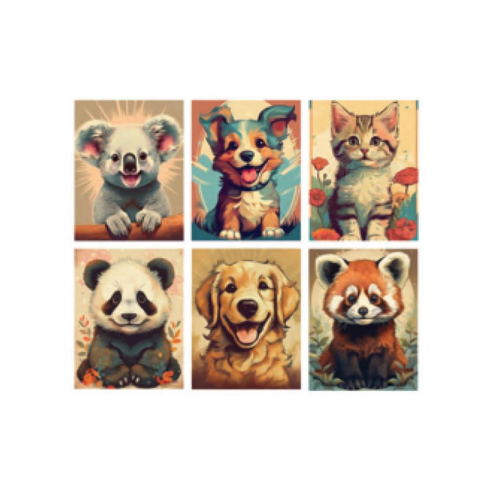 Portfolio carton laminé attaches et pochettes animaux