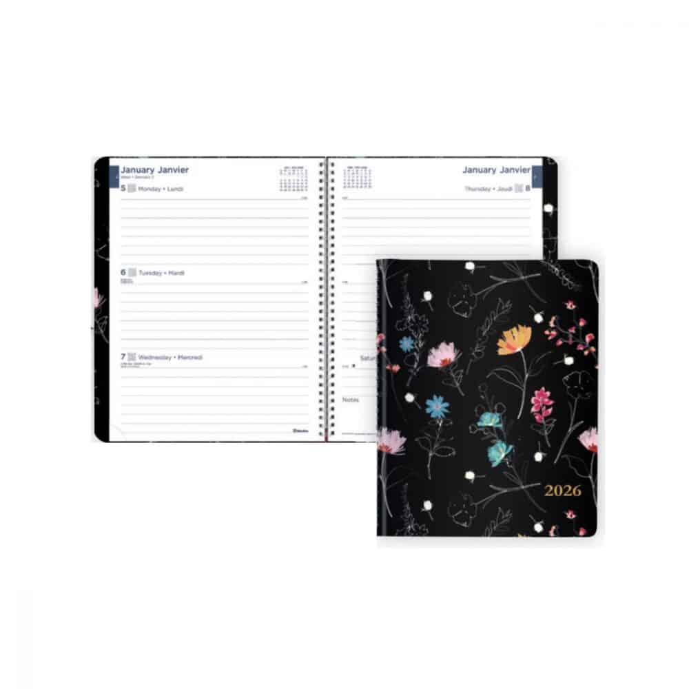 Blueline agenda 2026 floral hebdomadaire 8,5 x11 – Image 2