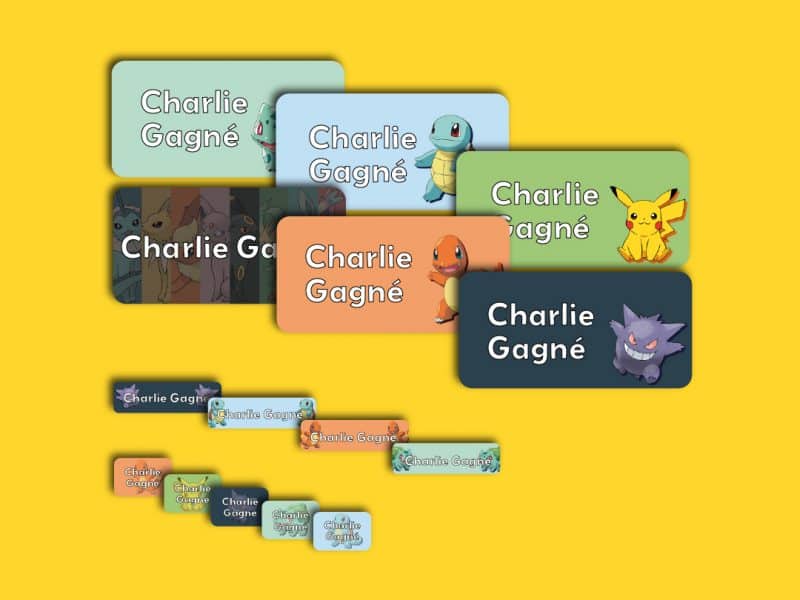 Ensemble d'étiquettes personnalisées Pokémon simple