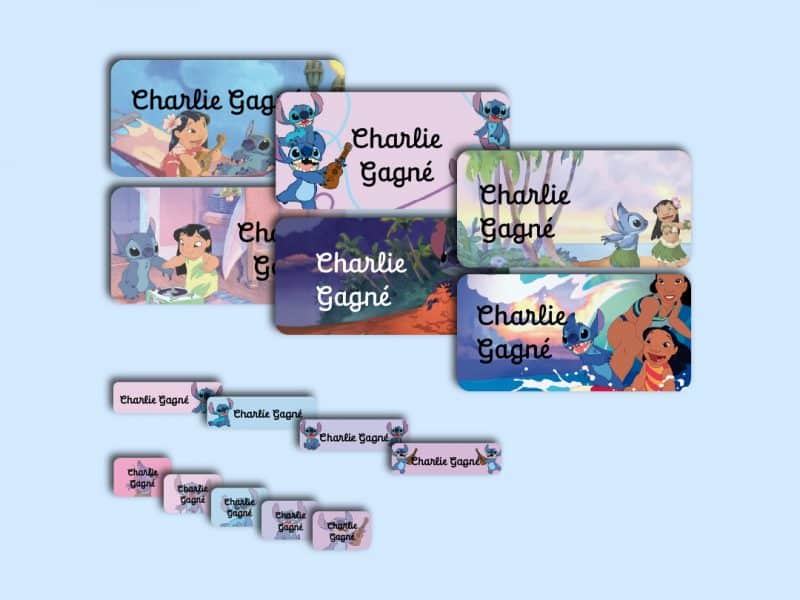 Ensemble d'étiquettes personnalisées Stitch cursive