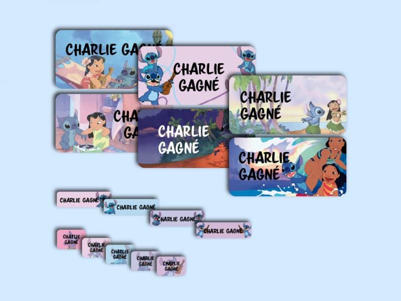Ensemble d'étiquettes personnalisées Stitch funky