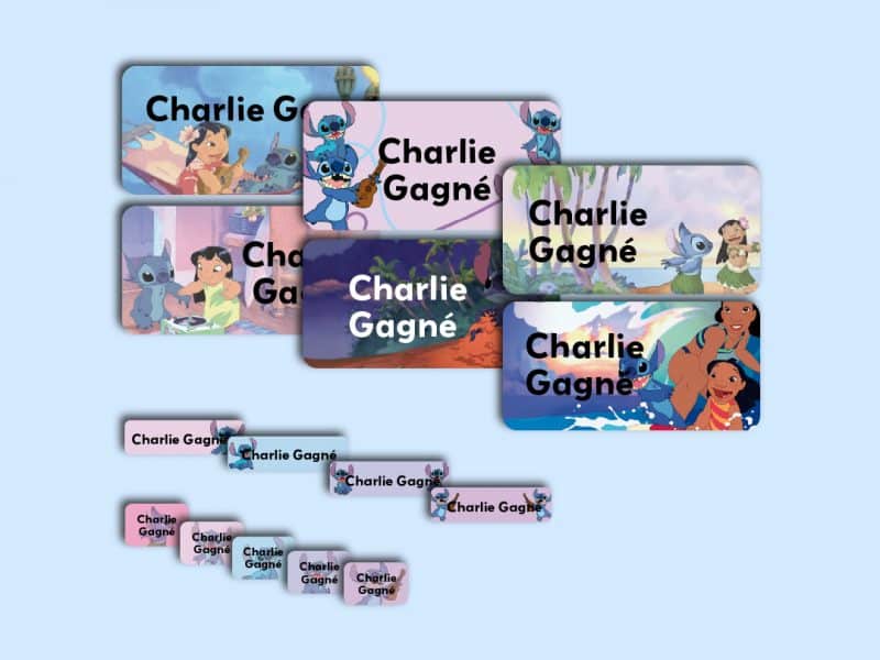 Ensemble d'étiquettes personnalisées Stitch simple