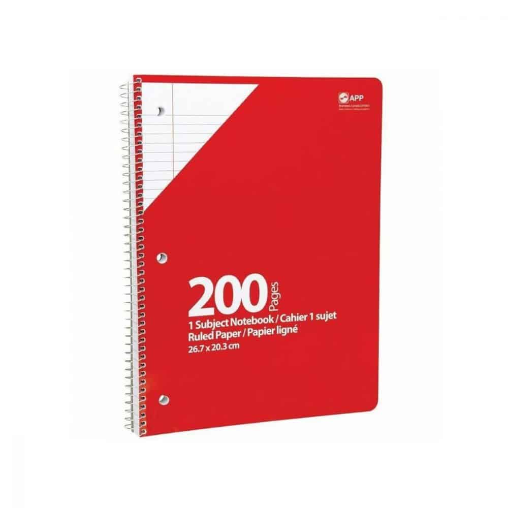 Cahier d'exercices lignée 10,5 x 8 200p
