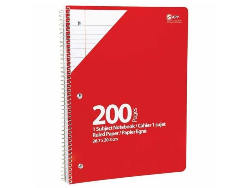 Cahier d'exercices lignée 10,5 x 8 200p