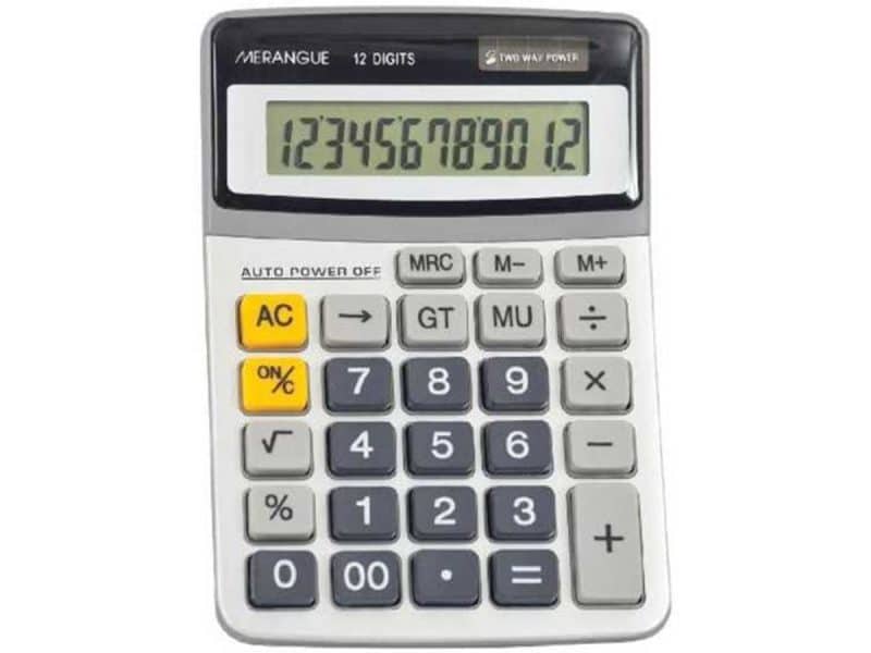 Calculatrice 8 chiffres noir ou blanc