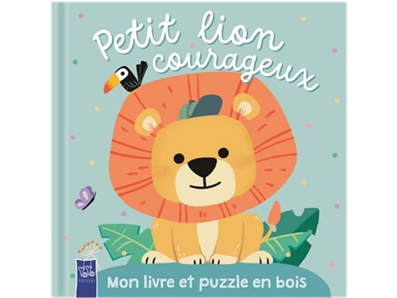 Petit Lion courageux Mon livre et puzzle en bois