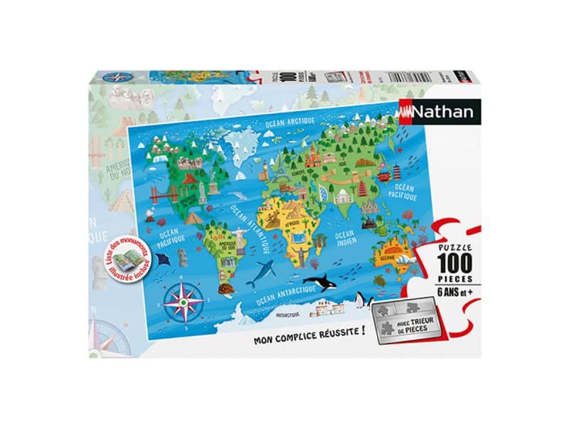 Casse-tête Carte du monde des monuments 100pces