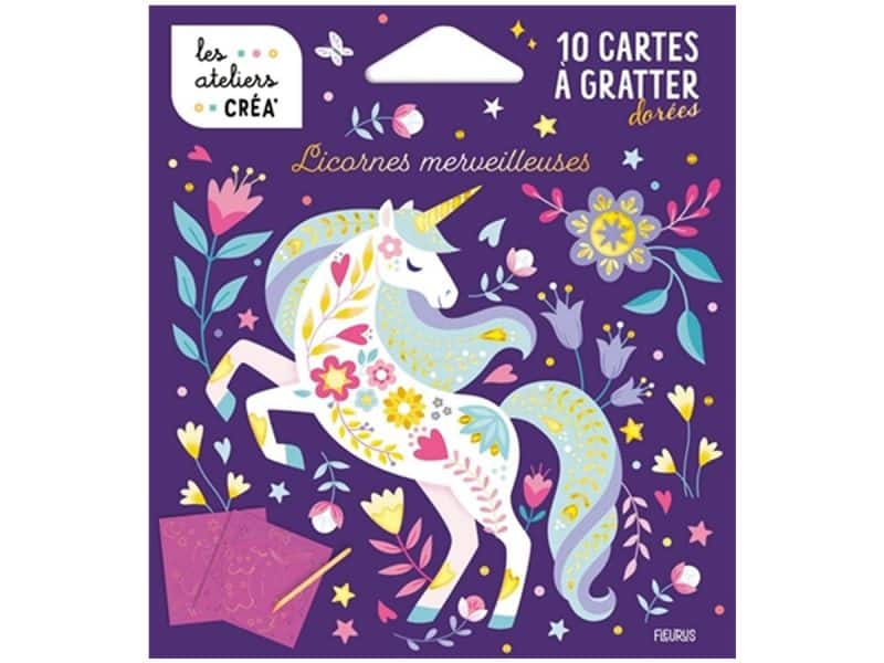 10 cartes à gratter Licornes merveilleuses