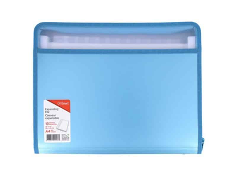 Avandium classeur expens13 pochettes avec glissiere bleu